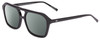 Profile View of SITO SHADES THE VOID Designer Polarized Sunglasses with Custom Cut Smoke Grey Lenses in Black Unisex Pilot Full Rim Acetate 56 mm