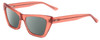 Profile View of SITO SHADES WONDERLAND Designer Polarized Sunglasses with Custom Cut Smoke Grey Lenses in Watermelon Pink Crystal Ladies Cat Eye Full Rim Acetate 54 mm