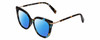 Profile View of Kendall+Kylie KK5128CE CECI Designer Polarized Sunglasses with Custom Cut Blue Mirror Lenses in Blue Demi Tortoise Havana Ladies Cat Eye Full Rim Acetate 53 mm
