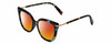 Profile View of Kendall+Kylie KK5128CE CECI Designer Polarized Sunglasses with Custom Cut Red Mirror Lenses in Blue Demi Tortoise Havana Ladies Cat Eye Full Rim Acetate 53 mm