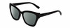 Profile View of Kendall+Kylie KK5130CE ESTELLE Designer Polarized Reading Sunglasses with Custom Cut Powered Smoke Grey Lenses in Shiny Black  Ladies Cat Eye Full Rim Acetate 52 mm