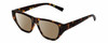 Profile View of Kendall+Kylie KK5131CE BLAKE Designer Polarized Sunglasses with Custom Cut Amber Brown Lenses in Brown Demi Tortoise Havana Ladies Rectangular Full Rim Acetate 54 mm