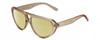 Profile View of Kendall+Kylie KK5135CE JAE Designer Polarized Reading Sunglasses with Custom Cut Powered Sun Flower Yellow Lenses in Golden Wheat Beige Crystal Ladies Oval Full Rim Acetate 56 mm