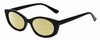 Profile View of Kendall+Kylie KK5140CE KAIA Designer Polarized Reading Sunglasses with Custom Cut Powered Sun Flower Yellow Lenses in Shiny Black Ladies Oval Full Rim Acetate 51 mm