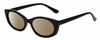 Profile View of Kendall+Kylie KK5140CE KAIA Designer Polarized Reading Sunglasses with Custom Cut Powered Amber Brown Lenses in Shiny Black Ladies Oval Full Rim Acetate 51 mm
