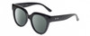 Profile View of Kendall+Kylie KK5149CE JAMIE Designer Polarized Reading Sunglasses with Custom Cut Powered Smoke Grey Lenses in Gloss Black Ladies Round Full Rim Acetate 51 mm