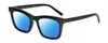 Profile View of Kendall+Kylie KK5150CE CRYSTAL Designer Polarized Reading Sunglasses with Custom Cut Powered Blue Mirror Lenses in Gloss Black Ladies Panthos Full Rim Acetate 50 mm