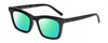 Profile View of Kendall+Kylie KK5150CE CRYSTAL Designer Polarized Reading Sunglasses with Custom Cut Powered Green Mirror Lenses in Gloss Black Ladies Panthos Full Rim Acetate 50 mm