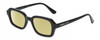 Profile View of Kendall+Kylie KK5152CE GINGER Designer Polarized Reading Sunglasses with Custom Cut Powered Sun Flower Yellow Lenses in Gloss Black Ladies Hexagonal Full Rim Acetate 50 mm