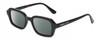 Profile View of Kendall+Kylie KK5152CE GINGER Designer Polarized Reading Sunglasses with Custom Cut Powered Smoke Grey Lenses in Gloss Black Ladies Hexagonal Full Rim Acetate 50 mm