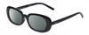 Profile View of Kendall+Kylie KK5153CE VANESSA Designer Polarized Sunglasses with Custom Cut Smoke Grey Lenses in Gloss Black Ladies Oval Full Rim Acetate 54 mm