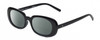 Profile View of Kendall+Kylie KK5153CE VANESSA Designer Polarized Reading Sunglasses with Custom Cut Powered Smoke Grey Lenses in Gloss Black Ladies Oval Full Rim Acetate 54 mm