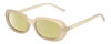 Profile View of Kendall+Kylie KK5153CE VANESSA Designer Polarized Reading Sunglasses with Custom Cut Powered Sun Flower Yellow Lenses in Milky Beige Crystal Ladies Oval Full Rim Acetate 54 mm