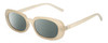 Profile View of Kendall+Kylie KK5153CE VANESSA Designer Polarized Reading Sunglasses with Custom Cut Powered Smoke Grey Lenses in Milky Beige Crystal Ladies Oval Full Rim Acetate 54 mm