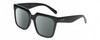 Profile View of Kendall+Kylie KK5160CE COLLEEN Designer Polarized Sunglasses with Custom Cut Smoke Grey Lenses in Gloss Black Ladies Square Full Rim Acetate 54 mm