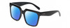 Profile View of Kendall+Kylie KK5160CE COLLEEN Designer Polarized Sunglasses with Custom Cut Blue Mirror Lenses in Gloss Black Ladies Square Full Rim Acetate 54 mm