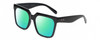 Profile View of Kendall+Kylie KK5160CE COLLEEN Designer Polarized Reading Sunglasses with Custom Cut Powered Green Mirror Lenses in Gloss Black Ladies Square Full Rim Acetate 54 mm