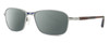 Profile View of REVO CLIVE Designer Polarized Sunglasses with Custom Cut Smoke Grey Lenses in Gunmetal Brown Tortoise Havana Blue Mens Oval Full Rim Metal 58 mm