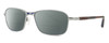 Profile View of REVO CLIVE Designer Polarized Reading Sunglasses with Custom Cut Powered Smoke Grey Lenses in Gunmetal Brown Tortoise Havana Blue Mens Oval Full Rim Metal 58 mm
