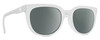 Profile View of SPY Optics Bewilder Designer Polarized Sunglasses with Custom Cut Smoke Grey Lenses in Matte Clear Crystal Unisex Panthos Full Rim Acetate 54 mm