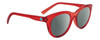 Profile View of SPY Optics Boundless Designer Polarized Reading Sunglasses with Custom Cut Powered Smoke Grey Lenses in Cherry Red Crystal Unisex Cat Eye Full Rim Acetate 53 mm