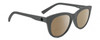Profile View of SPY Optics Boundless Designer Polarized Reading Sunglasses with Custom Cut Powered Amber Brown Lenses in Matte Gunmetal Grey Unisex Cat Eye Full Rim Acetate 53 mm