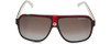Front View of CARRERA 8014/S Mens Sunglasses Ruthenium Silver Red/Gray Gradient Polarized 61mm