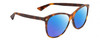 Profile View of Gucci GG0024S Designer Polarized Reading Sunglasses with Custom Cut Powered Blue Mirror Lenses in Brown Tortoise Havana Unisex Square Full Rim Acetate 58 mm