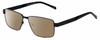 Profile View of Dale Earnhardt, Jr. DJ6816 Designer Polarized Sunglasses with Custom Cut Amber Brown Lenses in Satin Black Unisex Rectangular Full Rim Stainless Steel 60 mm