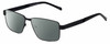 Profile View of Dale Earnhardt, Jr. DJ6816 Designer Polarized Sunglasses with Custom Cut Smoke Grey Lenses in Satin Black Unisex Rectangular Full Rim Stainless Steel 60 mm