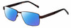 Profile View of Dale Earnhardt, Jr. DJ6816 Designer Polarized Reading Sunglasses with Custom Cut Powered Blue Mirror Lenses in Satin Brown Unisex Rectangular Full Rim Stainless Steel 60 mm