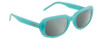 Profile View of Guess GU8250 Designer Polarized Sunglasses with Custom Cut Smoke Grey Lenses in Gloss Turquoise Blue Ladies Oval Full Rim Acetate 54 mm