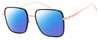 Profile View of Marc Jacobs 477/S Designer Polarized Reading Sunglasses with Custom Cut Powered Blue Mirror Lenses in Tortoise Havana Rose Gold Unisex Square Full Rim Metal 51 mm