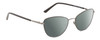 Profile View of Calvin Klein CK20305 Designer Polarized Sunglasses with Custom Cut Smoke Grey Lenses in Satin Black Gunmetal Ladies Cat Eye Full Rim Metal 53 mm