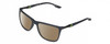 Profile View of Columbia C553S Designer Polarized Sunglasses with Custom Cut Amber Brown Lenses in Matte Slate Grey Unisex Rectangular Full Rim Acetate 62 mm