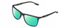 Profile View of Columbia C553S Designer Polarized Reading Sunglasses with Custom Cut Powered Green Mirror Lenses in Matte Slate Grey Unisex Rectangular Full Rim Acetate 62 mm