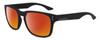 Profile View of Dragon Alliance DR MONARCH XL LL MI Designer Polarized Sunglasses with Custom Cut Red Mirror Lenses in Matte Black Unisex Square Full Rim Acetate 58 mm