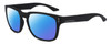 Profile View of Dragon Alliance DR MONARCH XL LL MI Designer Polarized Sunglasses with Custom Cut Blue Mirror Lenses in Matte Black Unisex Square Full Rim Acetate 58 mm