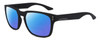 Profile View of Dragon Alliance DR MONARCH XL LL MI Designer Polarized Reading Sunglasses with Custom Cut Powered Blue Mirror Lenses in Matte Black Unisex Square Full Rim Acetate 58 mm