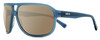 Profile View of REVO HANK Designer Polarized Sunglasses with Custom Cut Amber Brown Lenses in Slate Grey Blue Unisex Pilot Full Rim Acetate 62 mm