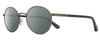 Profile View of REVO RILEY S Designer Polarized Sunglasses with Custom Cut Smoke Grey Lenses in Gun Metal Silver Black Unisex Round Full Rim Stainless Steel 50 mm