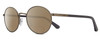 Profile View of REVO RILEY S Designer Polarized Reading Sunglasses with Custom Cut Powered Amber Brown Lenses in Gun Metal Silver Black Unisex Round Full Rim Stainless Steel 50 mm