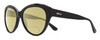 Profile View of REVO ROSE Designer Polarized Reading Sunglasses with Custom Cut Powered Sun Flower Yellow Lenses in Gloss Black Ladies Cat Eye Full Rim Acetate 55 mm
