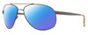 Profile View of Reptile Gladiator Designer Polarized Reading Sunglasses with Custom Cut Powered Blue Mirror Lenses in Matte Espresso Tortoise Unisex Pilot Full Rim Metal 62 mm