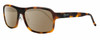 Profile View of Reptile Hawksbill Designer Polarized Reading Sunglasses with Custom Cut Powered Amber Brown Lenses in Matte Tortoise Havana Unisex Rectangular Full Rim Acetate 58 mm