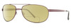 Profile View of Reptile Highlands Designer Polarized Reading Sunglasses with Custom Cut Powered Sun Flower Yellow Lenses in Espresso Dark Brown Unisex Pilot Full Rim Metal 61 mm