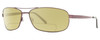Profile View of Reptile Pecos Designer Polarized Reading Sunglasses with Custom Cut Powered Sun Flower Yellow Lenses in Espresso Dark Brown Mens Pilot Full Rim Metal 67 mm