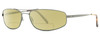 Profile View of Reptile Sierra Designer Polarized Reading Sunglasses with Custom Cut Powered Sun Flower Yellow Lenses in Dark Gun Metal Silver Unisex Pilot Full Rim Metal 60 mm