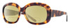 Profile View of Reptile Woma Designer Polarized Reading Sunglasses with Custom Cut Powered Sun Flower Yellow Lenses in Burl Wood Tortoise Havana Ladies Oval Full Rim Acetate 55 mm