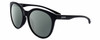 Profile View of Smith Optics Bayside-807 Designer Polarized Reading Sunglasses with Custom Cut Powered Smoke Grey Lenses in Gloss Black Ladies Round Full Rim Acetate 54 mm